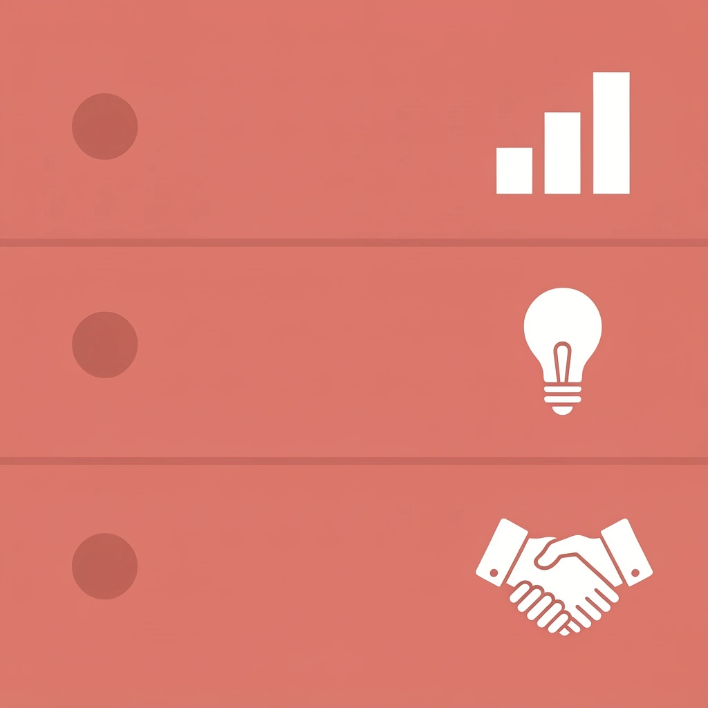 Checklist with three items: clear metrics, actionable takeaways, and follow-up support