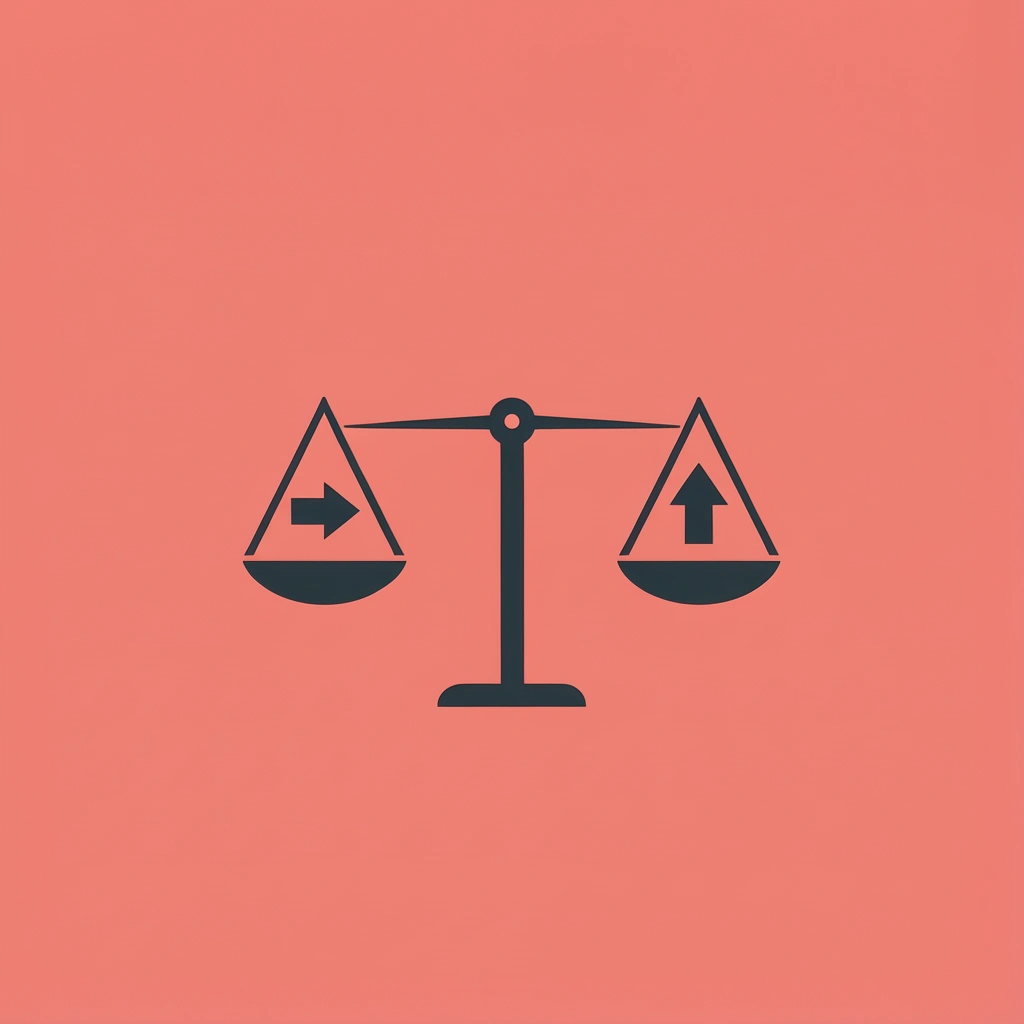 Balance scale comparing gentle movement that maintains function on one side versus challenging exercise that builds strength on the other - Wellness Walks for Corporate Events