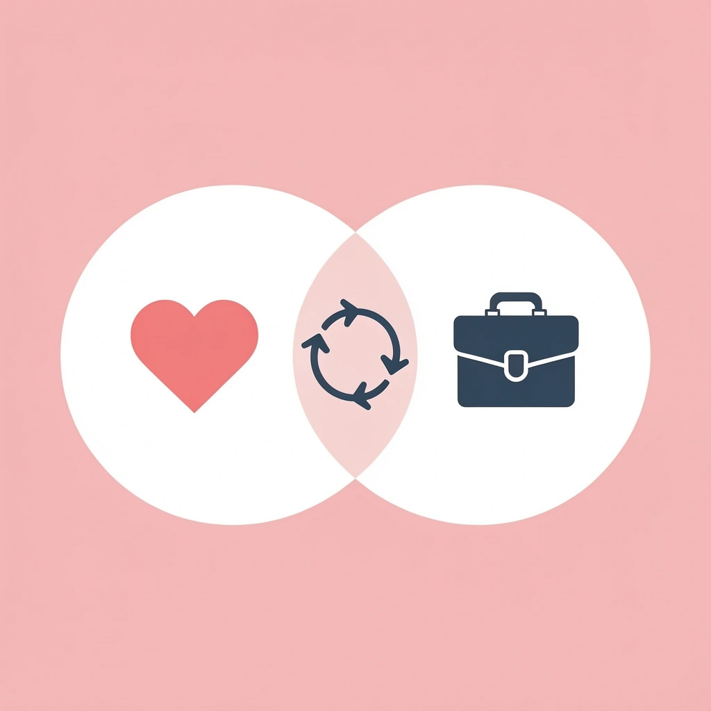 Two overlapping circles showing how wellness programs integrate smoothly with daily work workflows - Wellness Activities for Employees