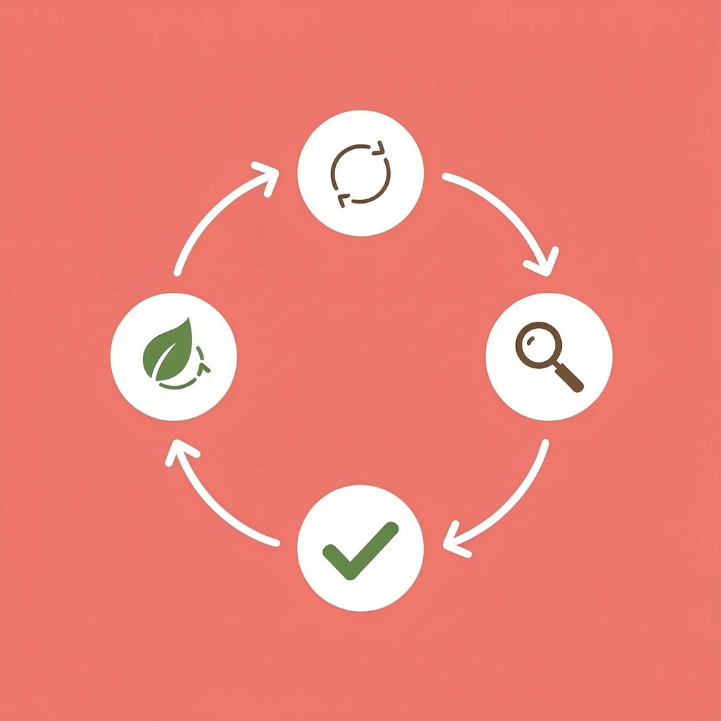 Circular workflow showing continuous cycle of consistent engagement, habit building, behavior change, and sustained wellness - Corporate Wellness Event Company