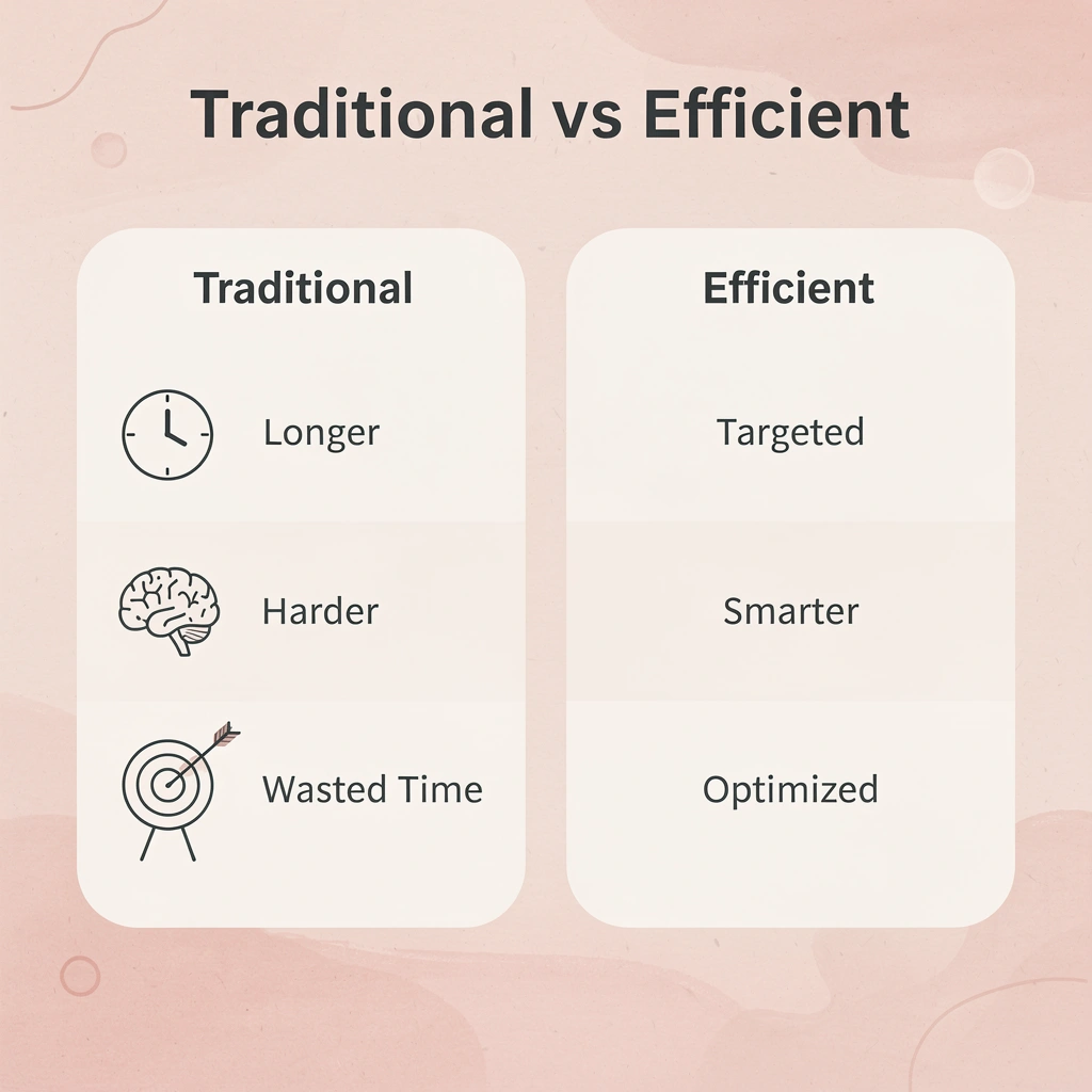 Comparison chart showing traditional versus efficient workout approaches