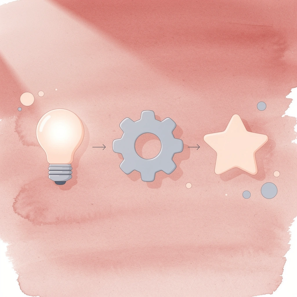 Three icons showing strategic preparation leading to strength and confidence