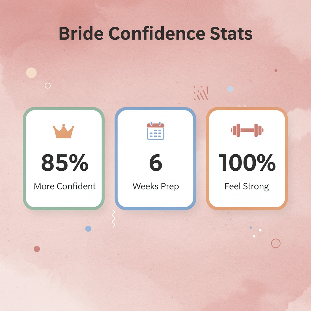 Statistics showing bride confidence and preparation metrics