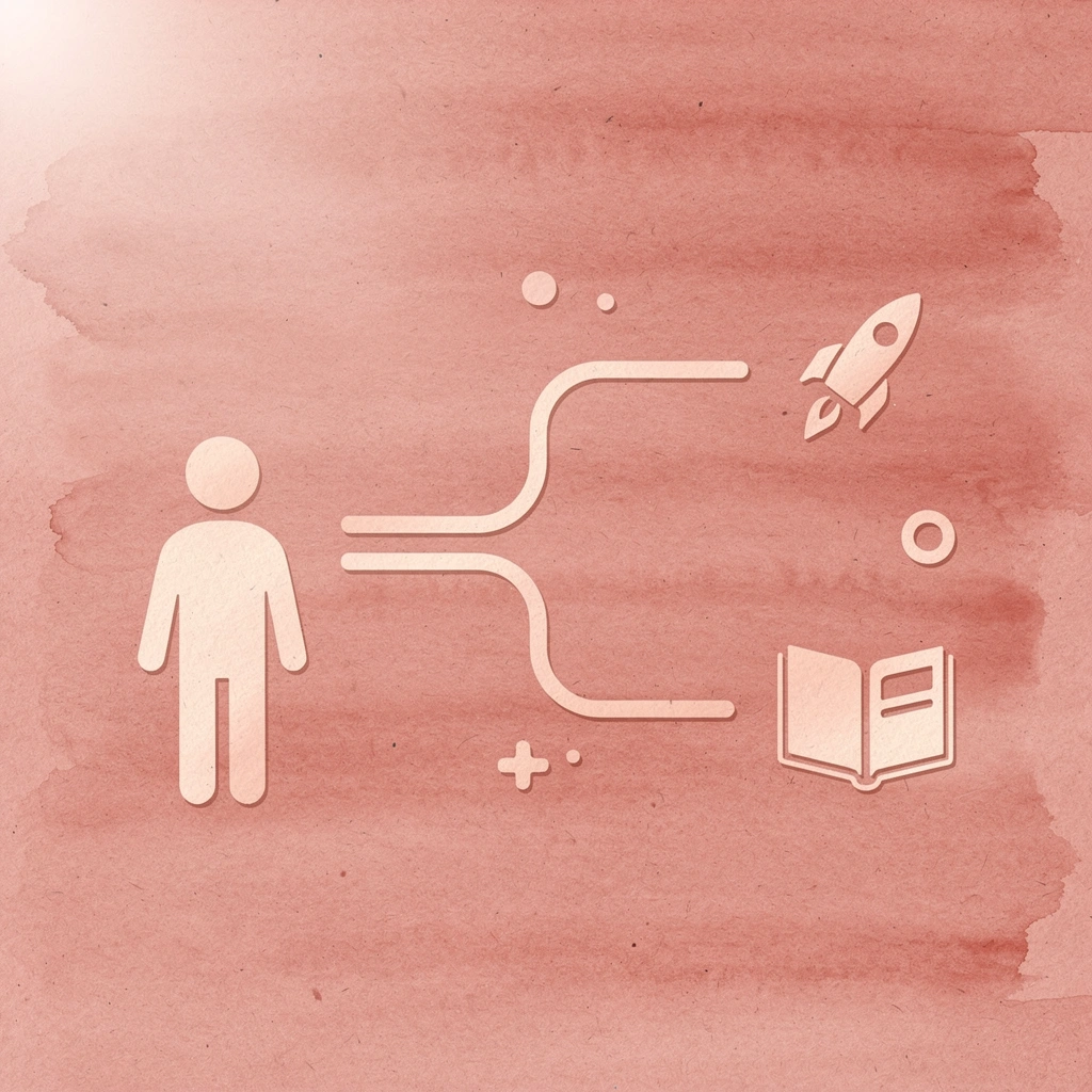 Question mark splitting into two workout approach paths