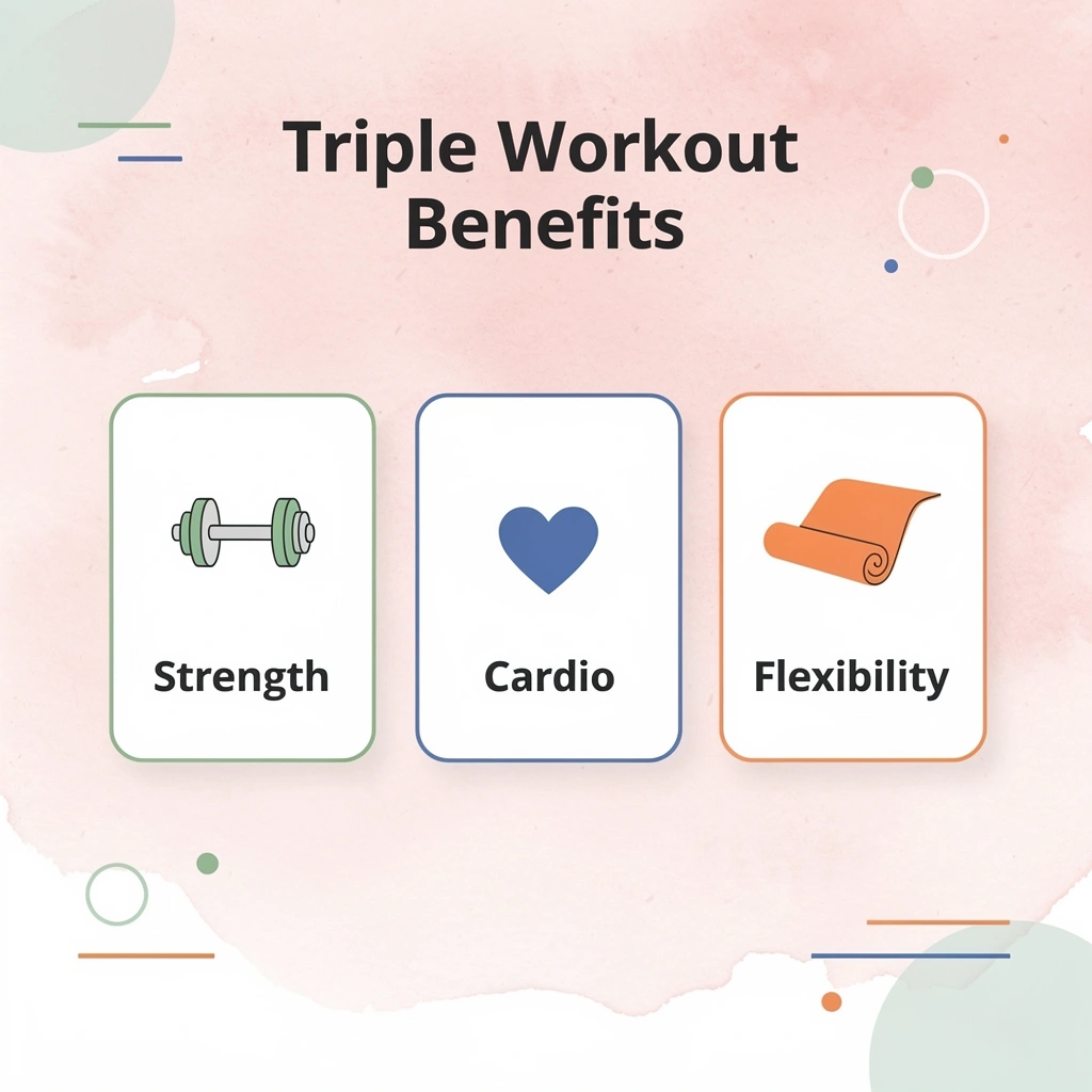 Infographic showing three workout benefits in one session