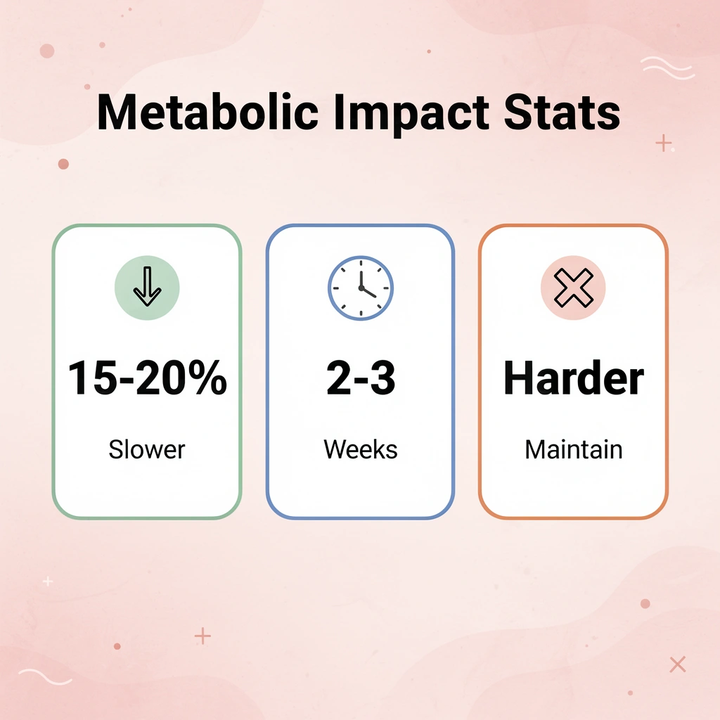Statistics showing metabolic slowdown from crash dieting