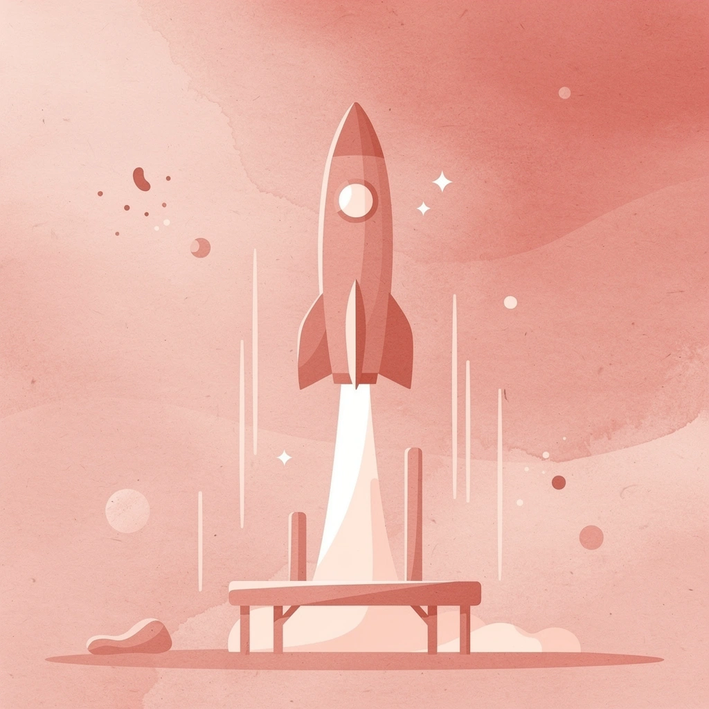 Illustration of a person launching upward, representing postpartum body rebuilding strength