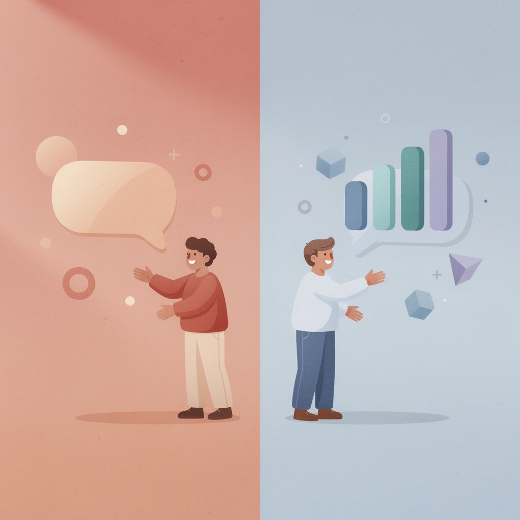 Split scene showing calendar-based approach versus body-centered recovery approach