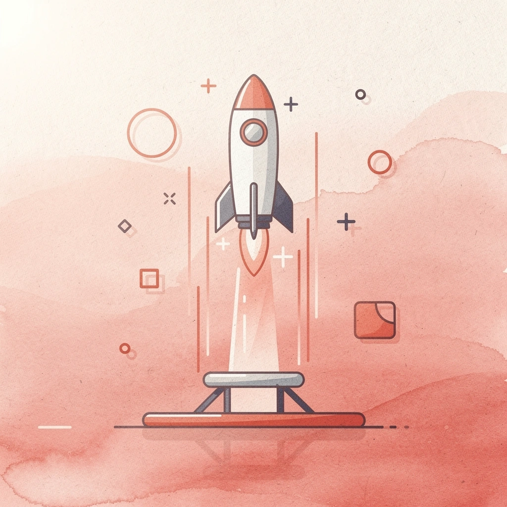 Scene illustration of a figure launching upward, representing strength and transformation through Lagree fitness