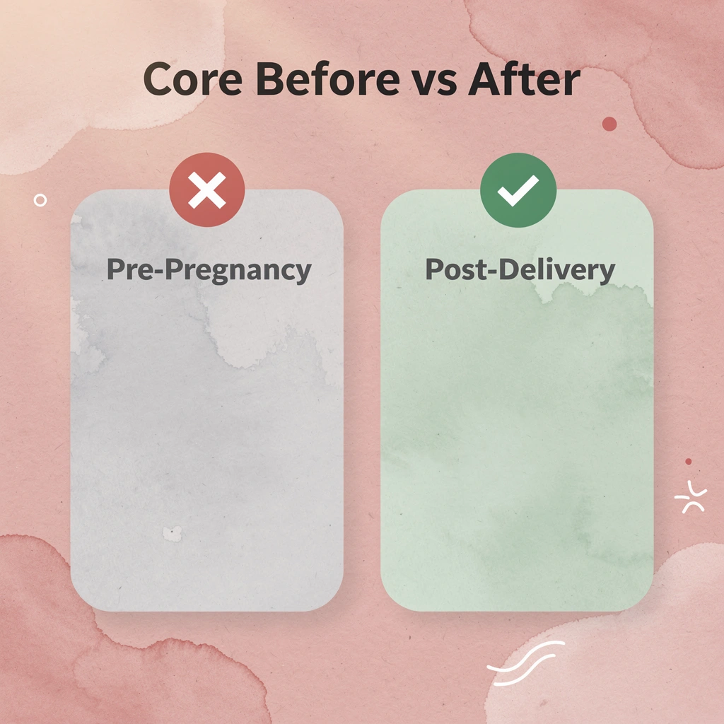 Before and after comparison of core muscle state before pregnancy and after delivery