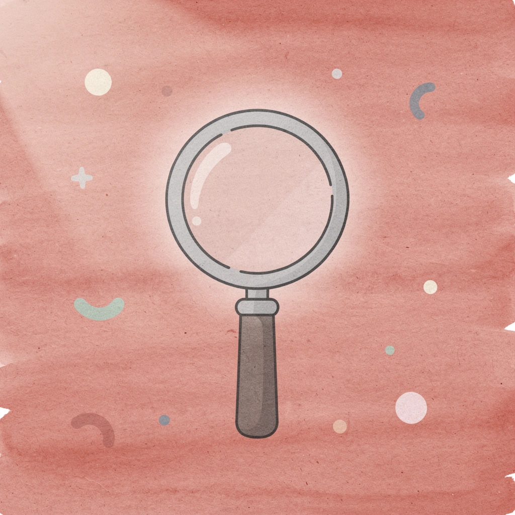 Magnifying glass icon representing hidden inefficiencies in postpartum home workouts