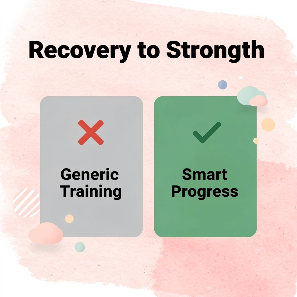 Before and after infographic comparing generic training to smart progress