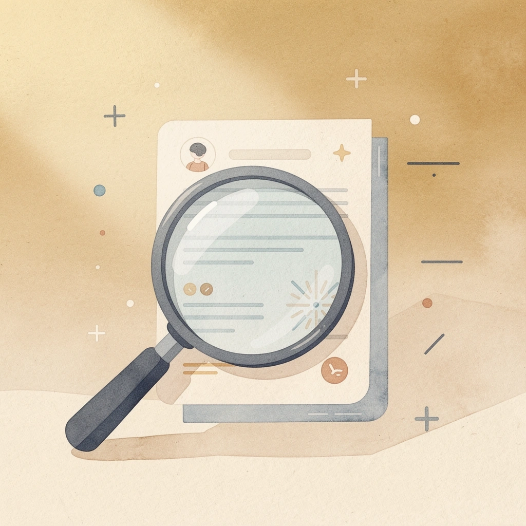 Scene of magnifying glass examining multiple app options representing the overwhelming postpartum workout app search
