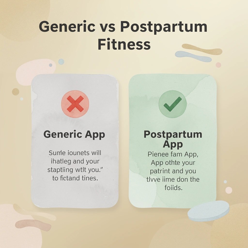 Before and after comparison of generic fitness apps versus postpartum-specific apps