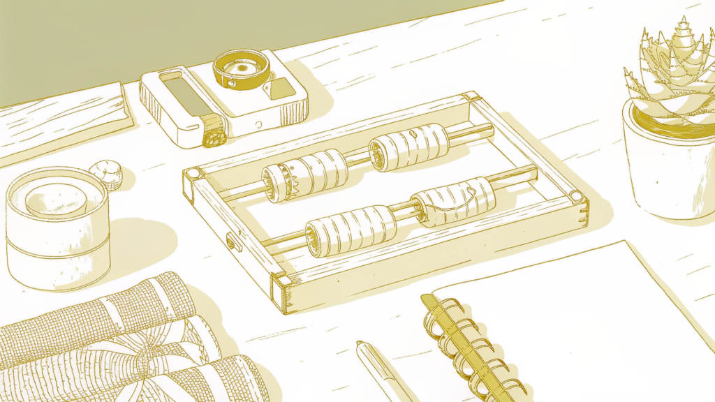 Three Lagree progress metrics, class count, spring load, difficulty score, on a desk