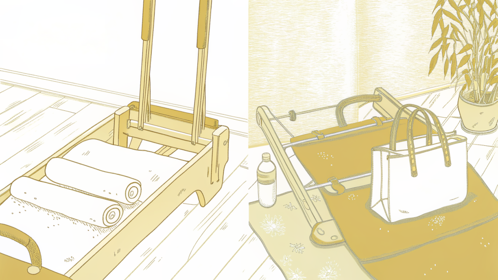 Classical Pilates reformer beside a Megaformer showing the stark equipment difference.