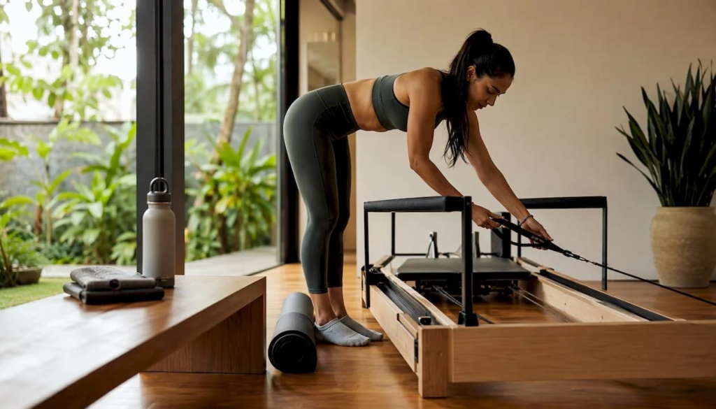 What to Bring to Pilates Reformer Class - light layer warm up