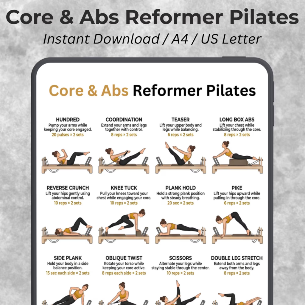Pilates Reformer Moves Names - core abdominals category hundred