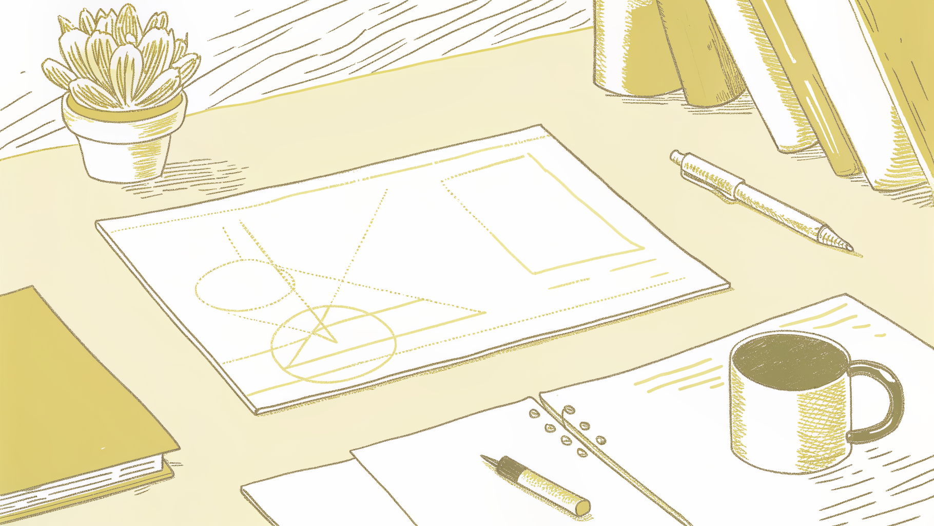 Megaformer and reformer illustrations on a styled editorial desk with fitness props